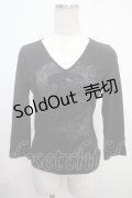 Ozz Croce / 龍プリントVネックトップス  黒 Y-25-03-21-099-OO-TO-SZ-ZY