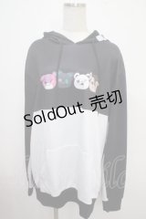 NieR Clothing / プリントフードプルパーカー  黒×白 Y-25-03-21-101-PU-TO-SZ-ZY