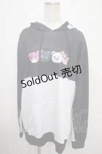 NieR Clothing / プリントフードプルパーカー  黒×白 Y-25-03-21-101-PU-TO-SZ-ZY
