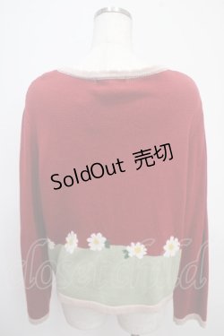 画像2: PINK HOUSE / まきばのひつじ柄ニットカーディガン F 赤 Y-25-03-21-104-LO-TO-SZ-ZY