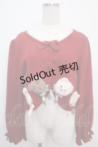 PINK HOUSE / アニマルハッピージャムカーディガン F 赤 Y-25-03-21-107-LO-TO-SZ-ZY