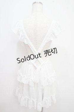 画像2: Pina sweetcollection / ティアードフリルエプロン（梨地）  白 Y-25-03-21-112-LO-OP-SZ-ZY