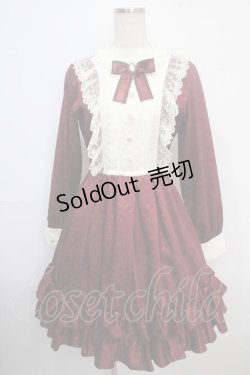 画像1: Pina sweetcollection / ローズジャガードワンピース  ワイン Y-25-03-21-117-LO-OP-SZ-ZY