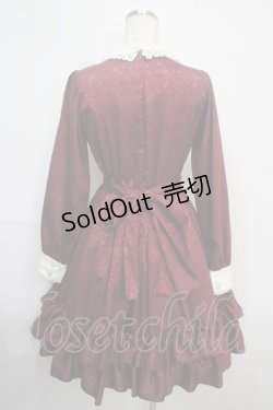 画像2: Pina sweetcollection / ローズジャガードワンピース  ワイン Y-25-03-21-117-LO-OP-SZ-ZY