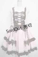 BABY,THE STARS SHINE BRIGHT / My Sweet Babyジャンパースカート  ピンク×ブラウン Y-25-03-21-120-BA-OP-SZ-ZY