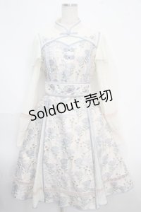 星箱works / 彩花磁　 ロングワンピース M サックス Y-25-03-21-124-PU-OP-SZ-ZY