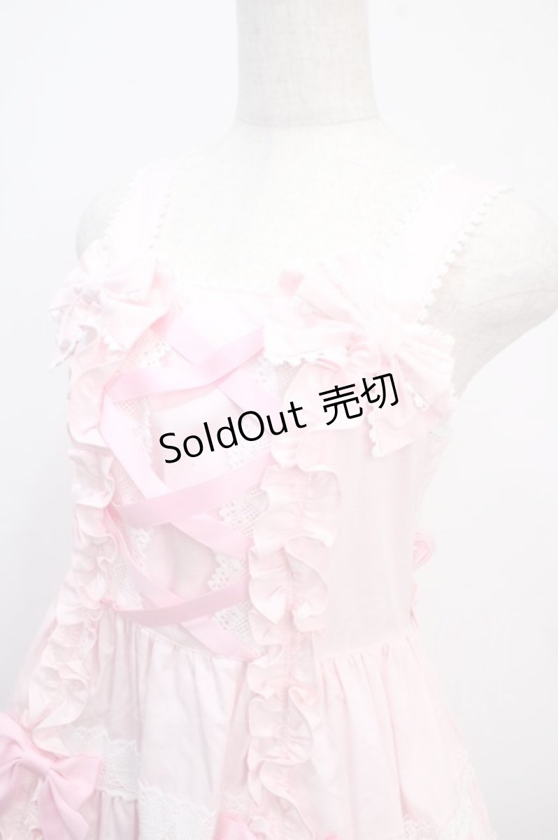 画像3: Angelic Pretty / 肩リボンジャンパースカート  ピンク Y-25-03-21-125-AP-OP-SZ-ZY (3)