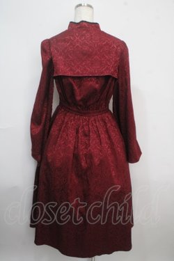 画像2: axes femme POETIQUE / チャイナスリット袖ロングワンピース M ワイン Y-25-03-21-129-AX-OP-SZ-OS