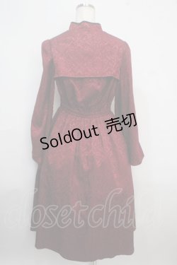 画像2: axes femme POETIQUE / チャイナスリット袖ロングワンピース M ワイン Y-25-03-21-129-AX-OP-SZ-OS