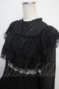 画像3: axes femme NOSTALGIE / ドットドビー×レースワンピ M 黒 Y-25-03-21-132-AX-OP-SZ-ZY