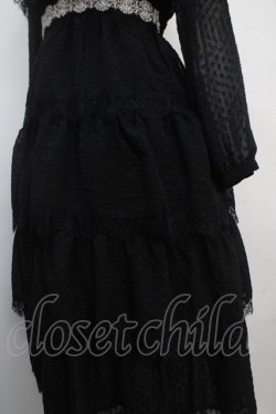画像4: axes femme NOSTALGIE / ドットドビー×レースワンピ M 黒 Y-25-03-21-132-AX-OP-SZ-ZY