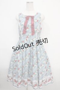 axes femme kawaii / いちご柄ジャンパースカート M サックス Y-25-03-21-133-AX-OP-SZ-ZY