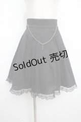 BPN / クロスチェーン付き裾レーススカート M 黒 Y-25-03-21-141-GO-SK-SZ-ZY