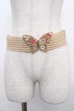 画像2: axes femme / 蝶バックル雑材ベルト  キナリ Y-25-03-21-003-AX-ZA-SZ-ZY