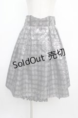 axes femme / メタリック×チェック柄スカート F グレー Y-25-03-21-145-AX-SK-SZ-ZS