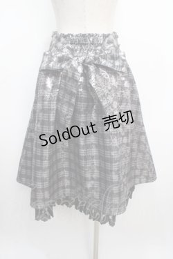 画像2: axes femme / メタリック×チェック柄スカート F グレー Y-25-03-21-145-AX-SK-SZ-ZS