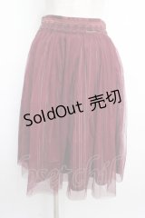 axes femme / チュール重ね柄スカート M ワイン Y-25-03-21-148-AX-SK-SZ-ZY