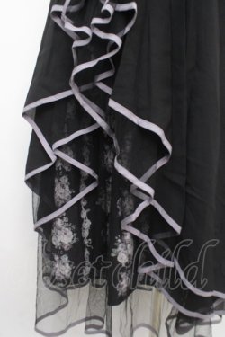 画像3: axes femme POETIQUE / リボン花柄バックフリルスカート M 黒 Y-25-03-21-149-AX-SK-SZ-ZY