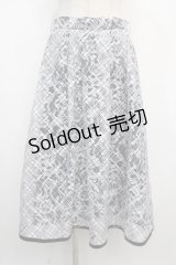 axes femme POETIQUE / チェックプリントレーススカート M 紺 Y-25-03-21-153-AX-SK-SZ-ZY