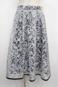 axes femme POETIQUE / チェックプリントレーススカート M 紺 Y-25-03-21-153-AX-SK-SZ-ZY