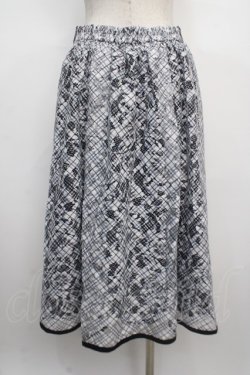 画像2: axes femme POETIQUE / チェックプリントレーススカート M 紺 Y-25-03-21-153-AX-SK-SZ-ZY
