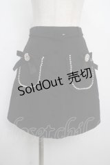 Rojita / パールポケットビジュリボン台形スカート F 黒 Y-25-03-21-158-LO-SK-SZ-ZY