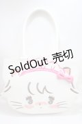 axes femme kawaii / ムースのおかおトートバッグ  白 Y-25-03-21-034-AX-BG-SZ-ZY