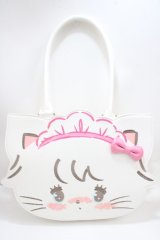 axes femme kawaii / ムースのおかおトートバッグ  白 Y-25-03-21-034-AX-BG-SZ-ZY