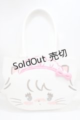 axes femme kawaii / ムースのおかおトートバッグ  白 Y-25-03-21-034-AX-BG-SZ-ZY