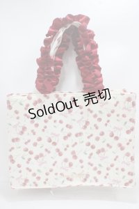 Maison de FLEUR / チェリープリントスクエアトートバッグ F レッド Y-25-03-21-039-LO-BG-SZ-ZT-K018