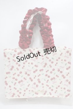 画像1: Maison de FLEUR / チェリープリントスクエアトートバッグ F レッド Y-25-03-21-039-LO-BG-SZ-ZT-K018