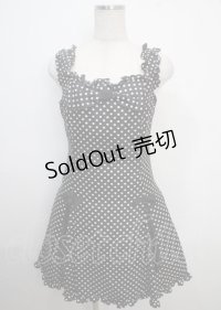 MILK / リボンドットフリルワンピース  ブラック Y-25-03-22-064-ML-OP-SZ-ZY