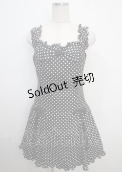 画像1: MILK / リボンドットフリルワンピース  ブラック Y-25-03-22-064-ML-OP-SZ-ZY