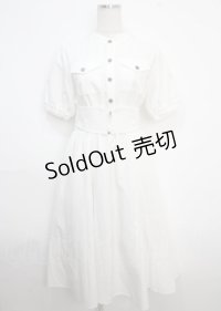 axes femme / ベルト付デニムワンピース F 白 Y-25-03-22-068-AX-OP-SZ-ZS