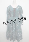 axes femme Nostalgic / ボタニカル柄レースアップワンピース M Bグリーン Y-25-03-22-069-LO-OP-SZ-OS