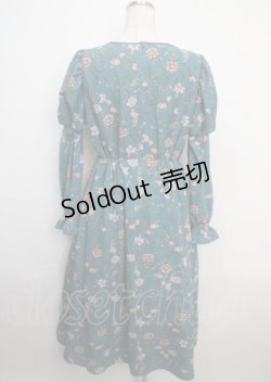 画像2: axes femme Nostalgic / ボタニカル柄レースアップワンピース M Bグリーン Y-25-03-22-069-LO-OP-SZ-OS