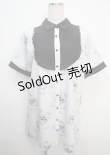 DearMyLove / クマ柄シャツワンピース  白 Y-25-03-22-073-EL-TO-SZ-ZY