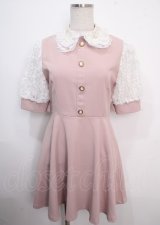 manon select / レース使いワンピース  ピンク Y-25-03-22-074-LO-OP-SZ-ZS