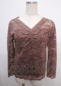 axes femme / 総レースVネックインナー M モカ Y-25-03-22-009-AX-TO-SZ-ZY
