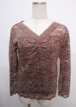 画像1: axes femme / 総レースVネックインナー M モカ Y-25-03-22-009-AX-TO-SZ-ZY