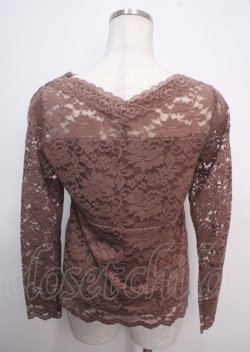 画像2: axes femme / 総レースVネックインナー M モカ Y-25-03-22-009-AX-TO-SZ-ZY