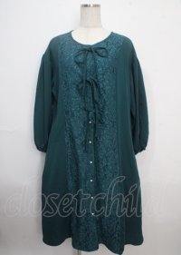 axes femme / 連リボンレース切替ワンピース F グリーン Y-25-03-22-091-AX-OP-SZ-ZY