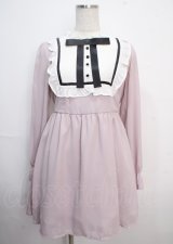 Ank Rouge / ヨーク襟フリルワンピース  ピンク Y-25-03-22-092-CA-OP-SZ-ZT062