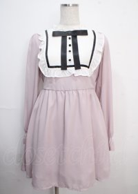 Ank Rouge / ヨーク襟フリルワンピース  ピンク Y-25-03-22-092-CA-OP-SZ-ZT062