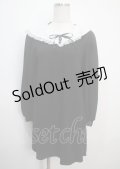 Ank Rouge / レース襟ワンピース  黒 Y-25-03-22-097-CA-OP-SZ-ZT104
