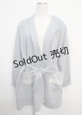 axes femme / レース使いコーディガン M サックス Y-25-03-22-100-AX-TO-SZ-ZT201