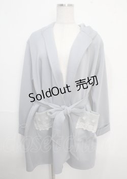 画像1: axes femme / レース使いコーディガン M サックス Y-25-03-22-100-AX-TO-SZ-ZT201