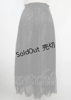 画像2: axes femme / レース×チュールスカート M 黒 Y-25-03-22-107-AX-SK-SZ-ZS