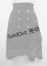 axes femme POETIQUE / 連釦デザインアシメスカート M 黒 Y-25-03-22-108-AX-SK-SZ-ZY