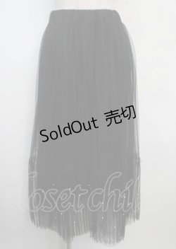 画像1: axes femme POETIQUE / パールチュールティアードスカート M 黒 Y-25-03-22-113-AX-SK-SZ-OS